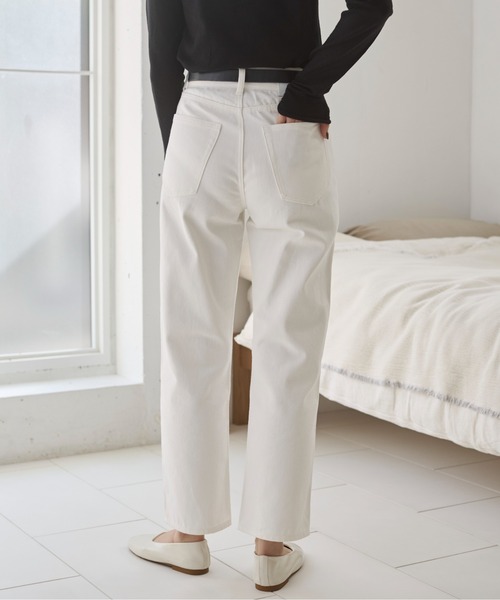 ANGIE（アンジー）の「ストレート デニム パンツ《詳細動画あり》（デニムパンツ・レディース・ブラック/オフホワイト/ブルー/ネイビー・SMALL/MEDIUM/LARGE）」の15枚目の写真