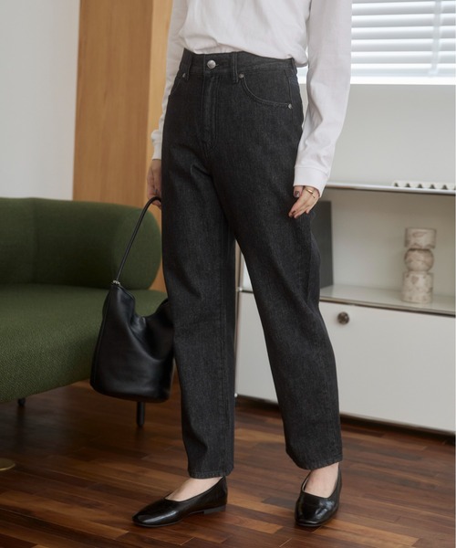 ANGIE（アンジー）の「ストレート デニム パンツ《詳細動画あり》（デニムパンツ・レディース・ブラック/オフホワイト/ブルー/ネイビー・SMALL/MEDIUM/LARGE）」の17枚目の写真