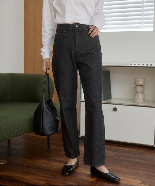 ANGIE（アンジー）の「ストレート デニム パンツ《詳細動画あり》（デニムパンツ・レディース・ブラック/オフホワイト/ブルー/ネイビー・SMALL/MEDIUM/LARGE）」の18枚目の写真