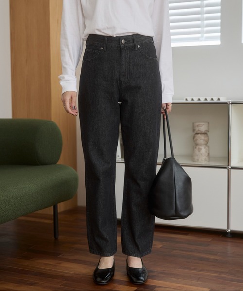 ANGIE（アンジー）の「ストレート デニム パンツ《詳細動画あり》（デニムパンツ・レディース・ブラック/オフホワイト/ブルー/ネイビー・SMALL/MEDIUM/LARGE）」の11枚目の写真