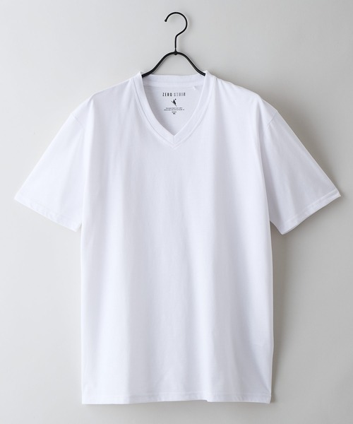 LB/S (エルビーエス)の「【汗染みの目立ちにくいTシャツ ZEROSTAIN/ゼロステイン】VネックTシャツ 防汚 UVカット 綿タッチ・厚手(Tシャツ/カットソー・メンズ・ホワイト/ブラック/スミクロ・X-LARGE/LARGE/MEDIUM)」の4枚目の写真