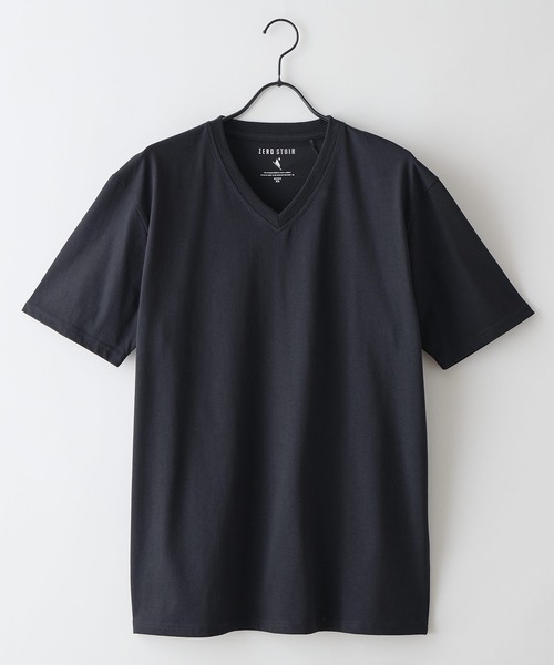 LB/S (エルビーエス)の「【汗染みの目立ちにくいTシャツ ZEROSTAIN/ゼロステイン】VネックTシャツ 防汚 UVカット 綿タッチ・厚手(Tシャツ/カットソー・メンズ・ホワイト/ブラック/スミクロ・X-LARGE/LARGE/MEDIUM)」の7枚目の写真