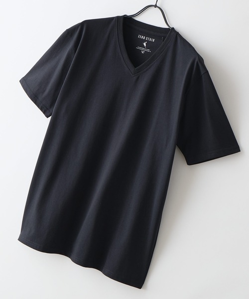 LB/S (エルビーエス)の「【汗染みの目立ちにくいTシャツ ZEROSTAIN/ゼロステイン】VネックTシャツ 防汚 UVカット 綿タッチ・厚手(Tシャツ/カットソー・メンズ・ホワイト/ブラック/スミクロ・X-LARGE/LARGE/MEDIUM)」の8枚目の写真
