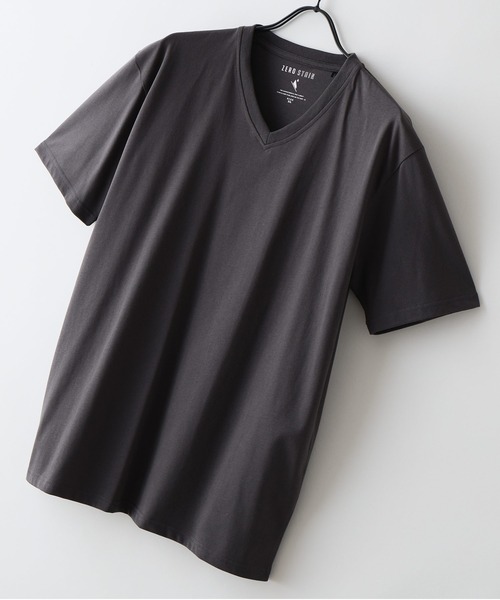 LB/S (エルビーエス)の「【汗染みの目立ちにくいTシャツ ZEROSTAIN/ゼロステイン】VネックTシャツ 防汚 UVカット 綿タッチ・厚手(Tシャツ/カットソー・メンズ・ホワイト/ブラック/スミクロ・X-LARGE/LARGE/MEDIUM)」の11枚目の写真