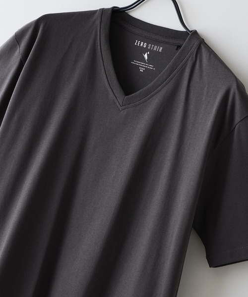 LB/S (エルビーエス)の「【汗染みの目立ちにくいTシャツ ZEROSTAIN/ゼロステイン】VネックTシャツ 防汚 UVカット 綿タッチ・厚手(Tシャツ/カットソー・メンズ・ホワイト/ブラック/スミクロ・X-LARGE/LARGE/MEDIUM)」の12枚目の写真