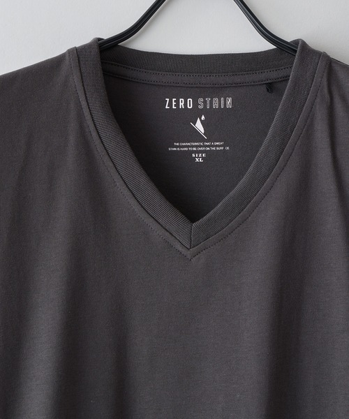 LB/S (エルビーエス)の「【汗染みの目立ちにくいTシャツ ZEROSTAIN/ゼロステイン】VネックTシャツ 防汚 UVカット 綿タッチ・厚手(Tシャツ/カットソー・メンズ・ホワイト/ブラック/スミクロ・X-LARGE/LARGE/MEDIUM)」の13枚目の写真