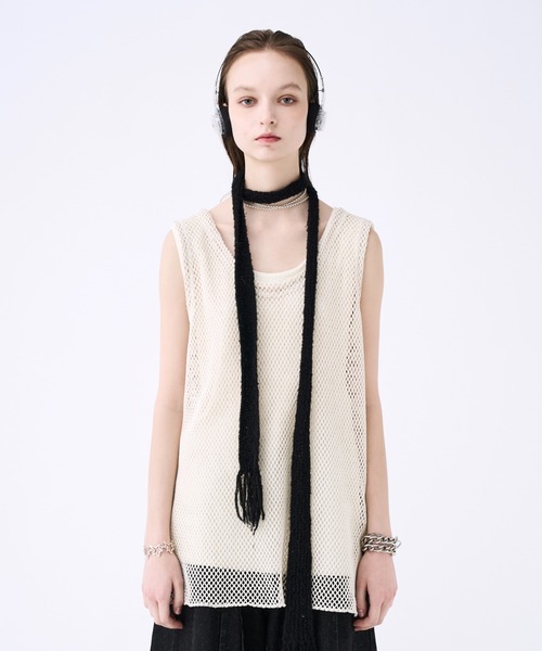 Mesh layered tank top / メッシュレイヤードタンクトップ