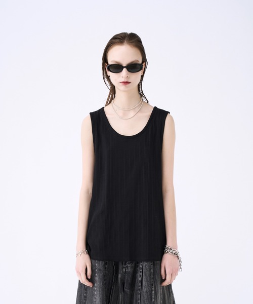 Mesh layered tank top / メッシュレイヤードタンクトップ