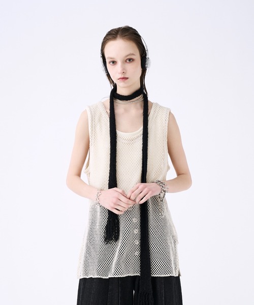 Mesh layered tank top / メッシュレイヤードタンクトップ