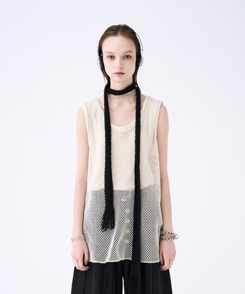 Mesh layered tank top / メッシュレイヤードタンクトップ