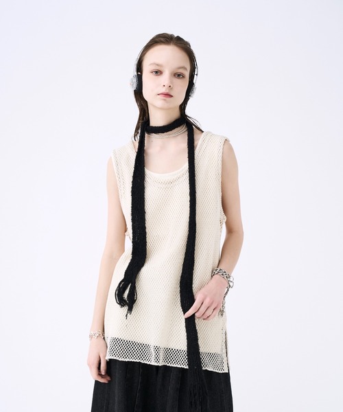 Mesh layered tank top / メッシュレイヤードタンクトップ