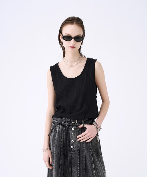 メッシュコンビネーションタンクトップ Mesh layered tank top / メッシュレイヤードタンクトップ