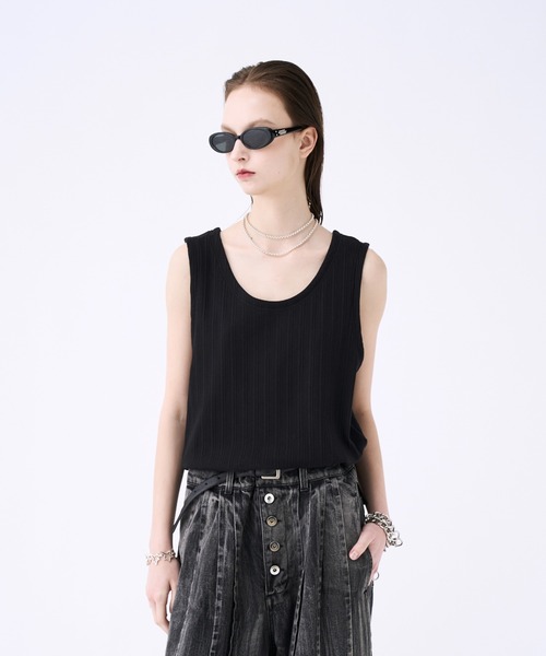 Mesh layered tank top / メッシュレイヤードタンクトップ