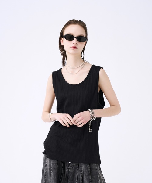Mesh layered tank top / メッシュレイヤードタンクトップ