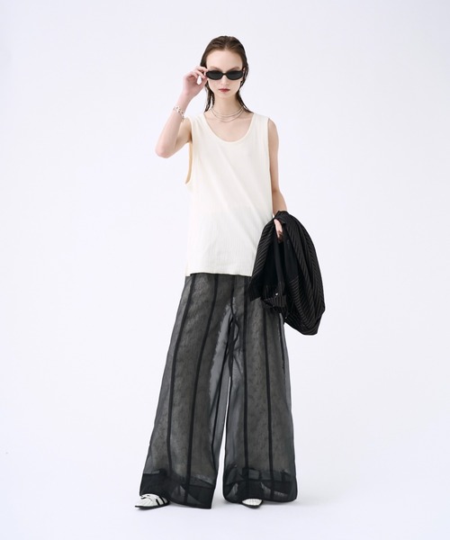 seyto サイズ1 / メッシュレイヤードタンクトップ Mesh layered tank top / メッシュレイヤードタンクトップ