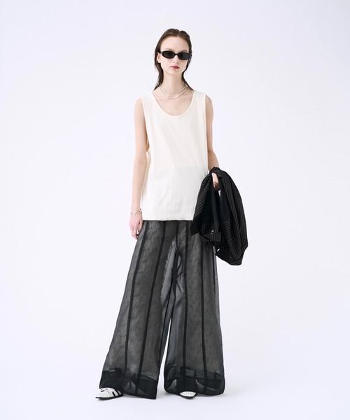 セール】Mesh layered tank top / メッシュレイヤードタンクトップ