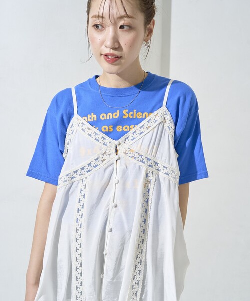 FREAK'S STORE(フリークスストア)の「限定展開 インド レーヨン シャンタン レース キャミ ビスチェ(キャミソール・レディース・オフホワイト/ブラック/イエロー/ベージュ・フリ-)」の16枚目の写真