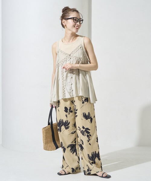 FREAK'S STORE(フリークスストア)の「限定展開 インド レーヨン シャンタン レース キャミ ビスチェ(キャミソール・レディース・オフホワイト/ブラック/イエロー/ベージュ・フリ-)」の21枚目の写真