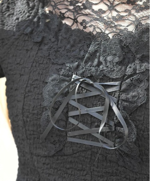axes femme（アクシーズファム）の「レースアッププルオーバー（Tシャツ/カットソー・レディース・ベージュ/ブラック・FREE）」の22枚目の写真