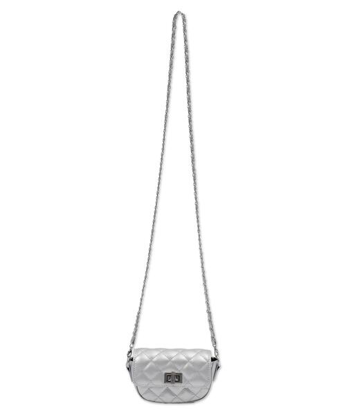 WEGO（ウィゴー）の「WEGO/キルティングフラップミニショルダー（ショルダーバッグ・レディース・シルバー/ブラック/ライトピンク・FREE）」の3枚目の写真