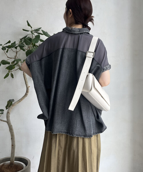DouDou リヨセルデニムバック切替シャツ リヨセルデニムバック切替シャツ（シャツ/ブラウス）｜DouDou