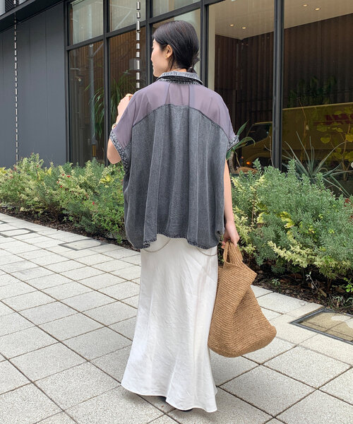 DouDou（ドゥドゥ）の「【WEB限定】テンセルデニムバック切替