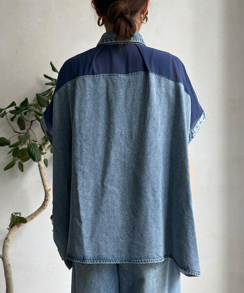 DouDou（ドゥドゥ）の「【WEB限定】テンセルデニムバック切替