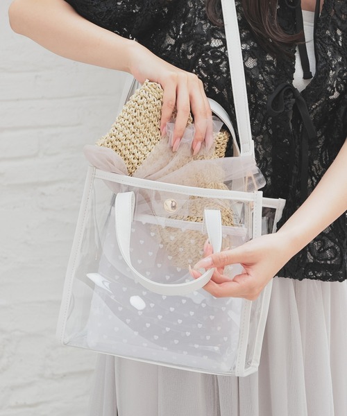 Honeys(ハニーズ)の「スカラップつば広帽(ハット・レディース・ホワイト×グレー/グレイッシュベージュ/ホワイト系その他/ベージュ・FREE)」の14枚目の写真