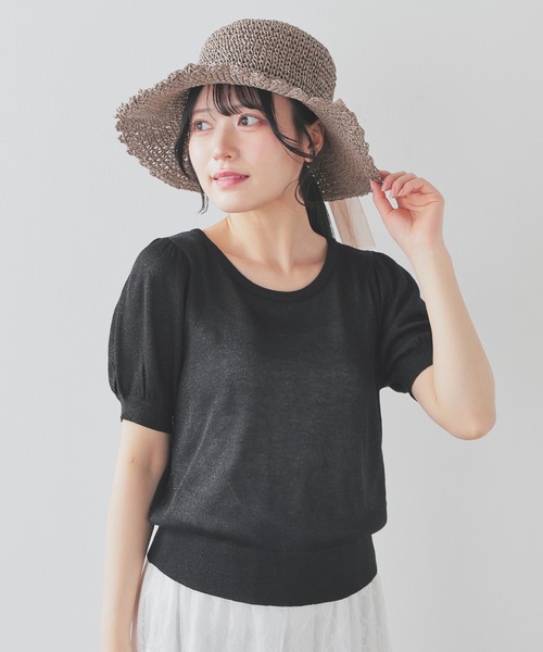 Honeys(ハニーズ)の「スカラップつば広帽(ハット・レディース・ホワイト×グレー/グレイッシュベージュ/ホワイト系その他/ベージュ・FREE)」の16枚目の写真