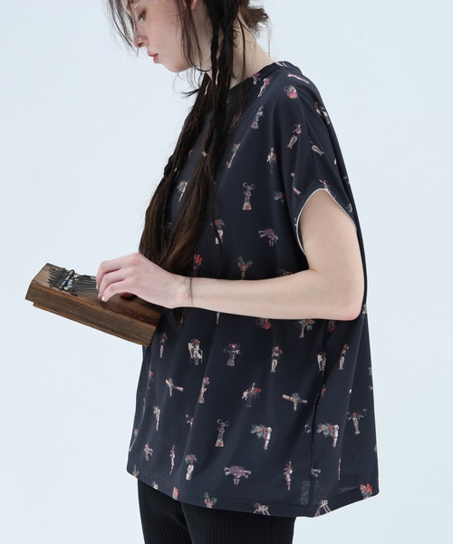 bedsidedrama（ベットサイドドラマ）の「Star Relic Dress Tee（Tシャツ/カットソー・レディース・ブラック/ベージュ・1）」の3枚目の写真