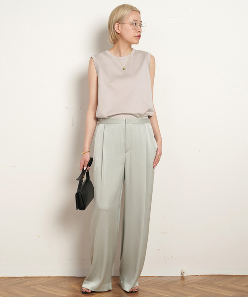 AP STUDIO（エーピーストゥディオ）の「ノースリーブTシャツ（Tシャツ/カットソー・レディース・ブラウン/ベージュ/ブラック/ホワイト・FREE）」の7枚目の写真