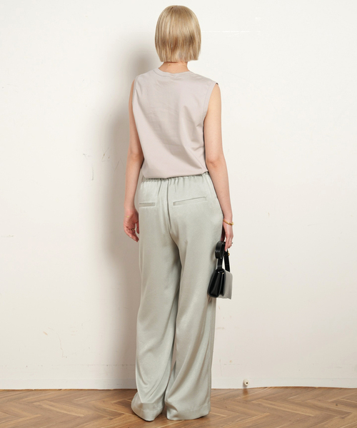 AP STUDIO（エーピーストゥディオ）の「ノースリーブTシャツ（Tシャツ/カットソー・レディース・ブラウン/ベージュ/ブラック/ホワイト・FREE）」の9枚目の写真