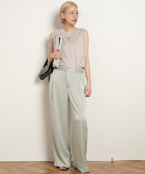 AP STUDIO（エーピーストゥディオ）の「ノースリーブTシャツ（Tシャツ/カットソー・レディース・ブラウン/ベージュ/ブラック/ホワイト・FREE）」の10枚目の写真