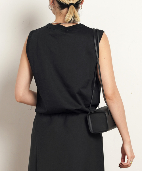 AP STUDIO（エーピーストゥディオ）の「ノースリーブTシャツ（Tシャツ/カットソー・レディース・ブラウン/ベージュ/ブラック/ホワイト・FREE）」の12枚目の写真