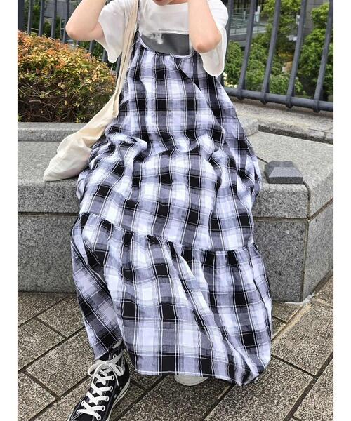 sm2rhythm（サマンサモスモスリズム）の「【動画あり】シャーリングチェックキャミワンピース（ワンピース・レディース・ブラウン/オフホワイト・F）」の22枚目の写真