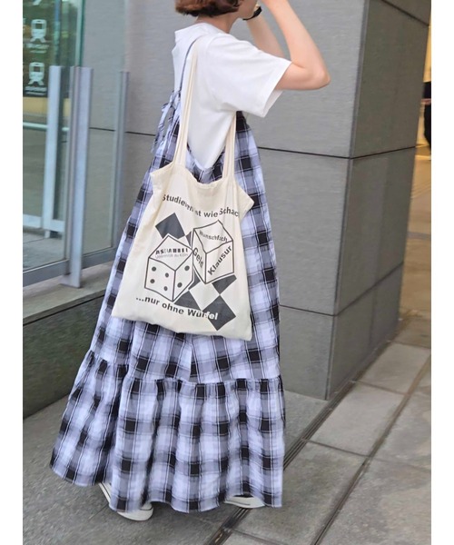 sm2rhythm（サマンサモスモスリズム）の「【動画あり】シャーリングチェックキャミワンピース（ワンピース・レディース・ブラウン/オフホワイト・F）」の8枚目の写真