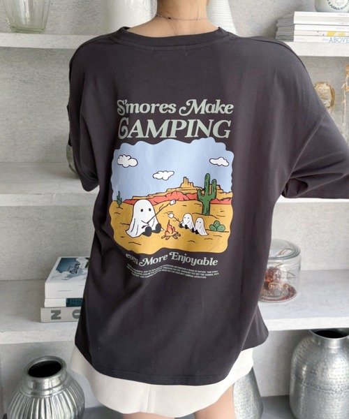 Ada.(エイダ)の「おばけ プリント big Tシャツ(Tシャツ/カットソー・レディース・オフホワイト/ナチュラル/ブラック・FREE)」の18枚目の写真