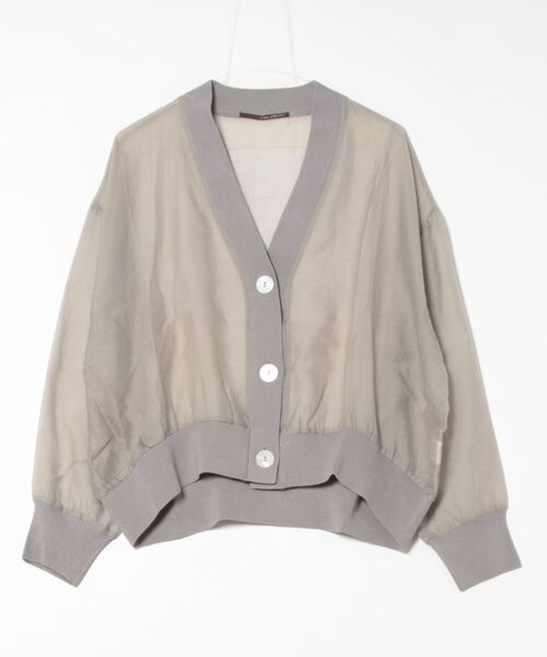 REAL CUBE(リアルキューブ)の「シアーリブニットカーディガン(カーディガン/ボレロ・レディース・オリーブ/ブルー/イエロー・M)」の1枚目の写真