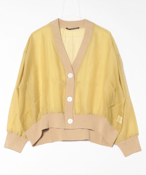 REAL CUBE(リアルキューブ)の「シアーリブニットカーディガン(カーディガン/ボレロ・レディース・オリーブ/ブルー/イエロー・M)」の3枚目の写真
