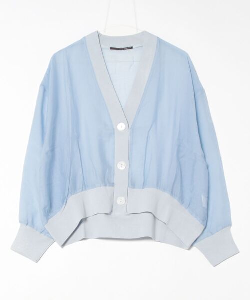 REAL CUBE(リアルキューブ)の「シアーリブニットカーディガン(カーディガン/ボレロ・レディース・オリーブ/ブルー/イエロー・M)」の2枚目の写真