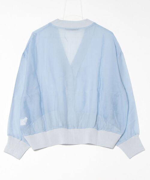 REAL CUBE(リアルキューブ)の「シアーリブニットカーディガン(カーディガン/ボレロ・レディース・オリーブ/ブルー/イエロー・M)」の4枚目の写真