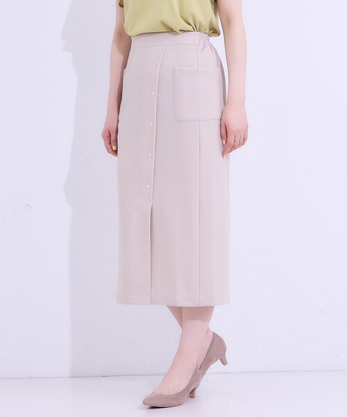 DRESKIP(ドレスキップ)の「【S-LL】カジュアルにもきれいめにも ドット釦カーゴナロースカート(スカート・レディース・チャコールグレー/ブラック/サンドベージュ・01/02/03/04)」の3枚目の写真