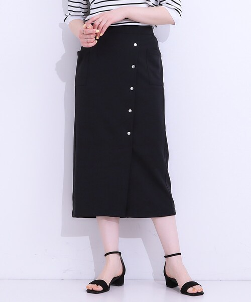 DRESKIP(ドレスキップ)の「【S-LL】カジュアルにもきれいめにも ドット釦カーゴナロースカート(スカート・レディース・チャコールグレー/ブラック/サンドベージュ・01/02/03/04)」の19枚目の写真
