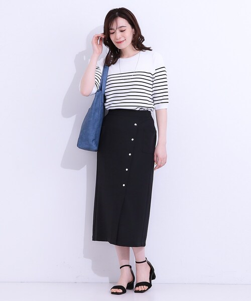 DRESKIP(ドレスキップ)の「【S-LL】カジュアルにもきれいめにも ドット釦カーゴナロースカート(スカート・レディース・チャコールグレー/ブラック/サンドベージュ・01/02/03/04)」の17枚目の写真
