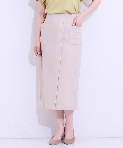 DRESKIP(ドレスキップ)の「【S-LL】カジュアルにもきれいめにも ドット釦カーゴナロースカート(スカート・レディース・チャコールグレー/ブラック/サンドベージュ・01/02/03/04)」の15枚目の写真