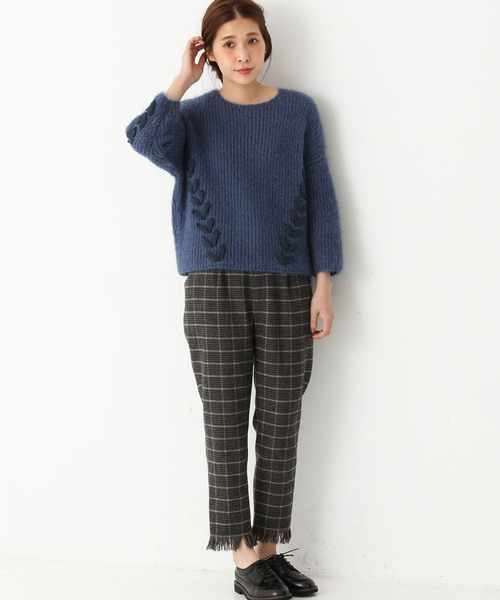 Another Edition（アナザーエディション）の「ウールチェックフリンジパンツ/AEBC W/CHK フリンジ PT◆（その他パンツ・レディース・ダークグレー/ベージュ・フリー）」の14枚目の写真