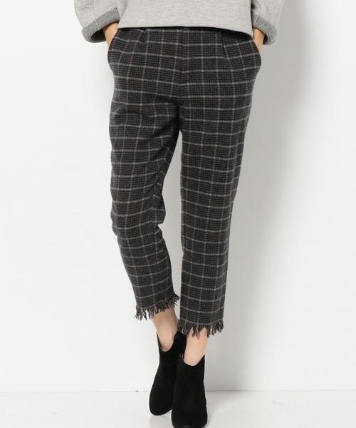 Another Edition（アナザーエディション）の「ウールチェックフリンジパンツ/AEBC W/CHK フリンジ PT◆（その他パンツ・レディース・ダークグレー/ベージュ・フリー）」の3枚目の写真
