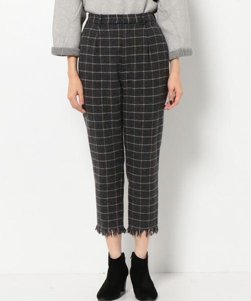 Another Edition（アナザーエディション）の「ウールチェックフリンジパンツ/AEBC W/CHK フリンジ PT◆（その他パンツ・レディース・ダークグレー/ベージュ・フリー）」の5枚目の写真