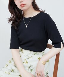 natural couture | 【WEB限定】前後2WAYピンタック切替袖シンプルニット(ニット/セーター)