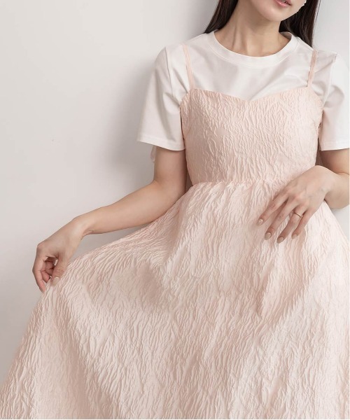 RANDA(ランダ)の「シアージャガードキャミソールワンピース(ワンピース・レディース・ピンク/ホワイト/グレー・1/0)」の9枚目の写真